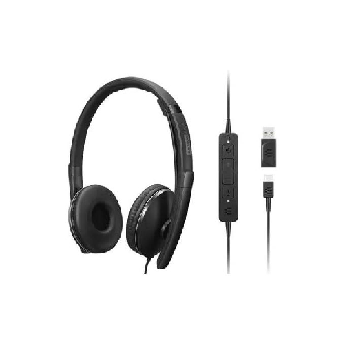 Lenovo 4XD1M45627 cuffia e auricolare Cablato A Padiglione USB tipo-C Nero