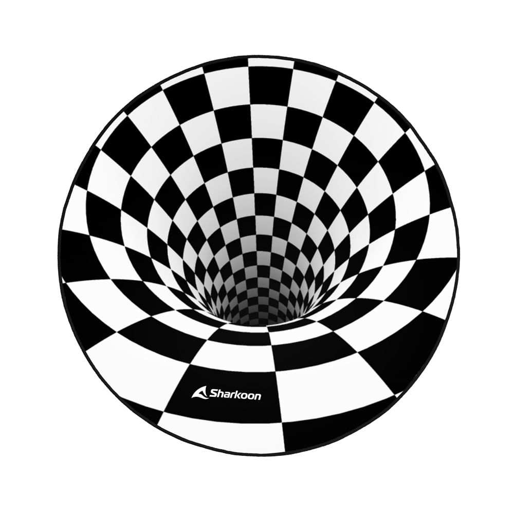 Sharkoon Tappeto Per Sedia Gaming Sfm12 3D Vortex Sharkoon SFM12 Nero, Bianco Poliestere, Silicone
