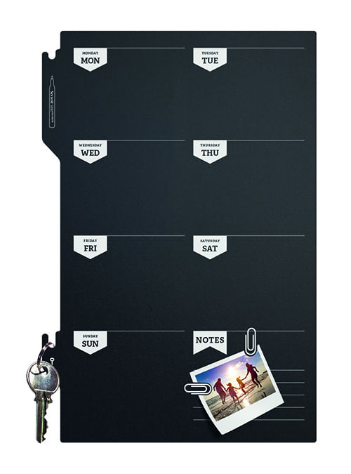 Securit FB-PLAN lavagna e accessori Nero Melammina, Resina, Velcro