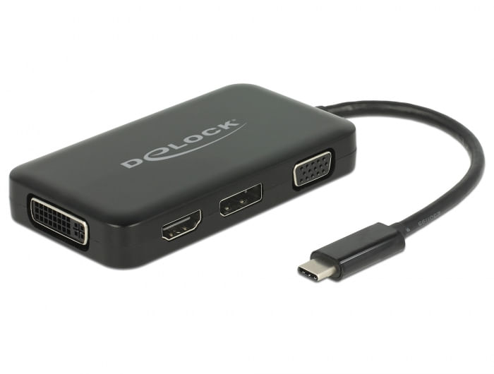 DeLOCK 63929 replicatore di porte e docking station per laptop USB 2.0 Type-C Nero
