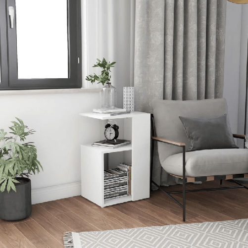 VidaXL Tavolino da Salotto Bianco 36x30x56 cm in Legno Multistrato VidaXL 802993 tavolino da caffè, comodino e consolle da soggiorno