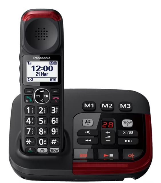 Panasonic KX-TGM420 Telefono Cordless Digitale con Segreteria Telefonica Rosso e Nero Panasonic KX-TGM420EXB telefono Telefono DECT Identificatore di