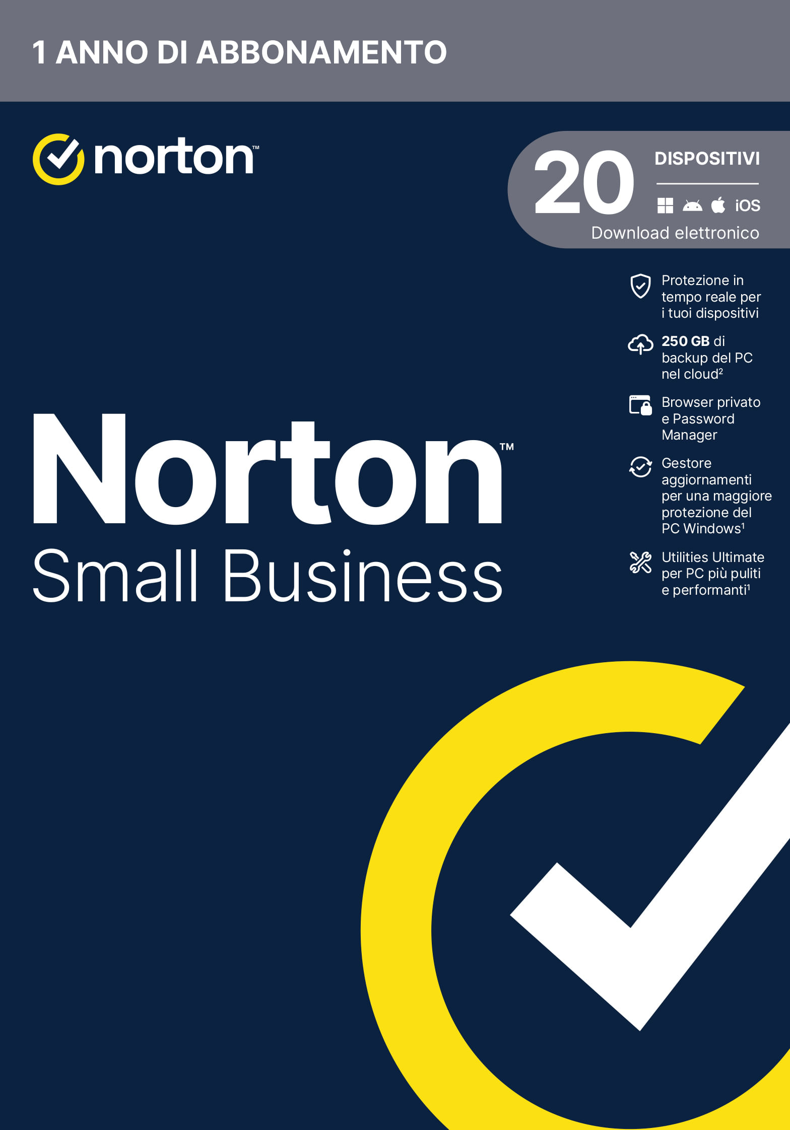 Symantec Norton Small Business | Protezione antivirus per piccole imprese e small office | 20 dispositivi | Licenza di Norton Small Business | Protezi