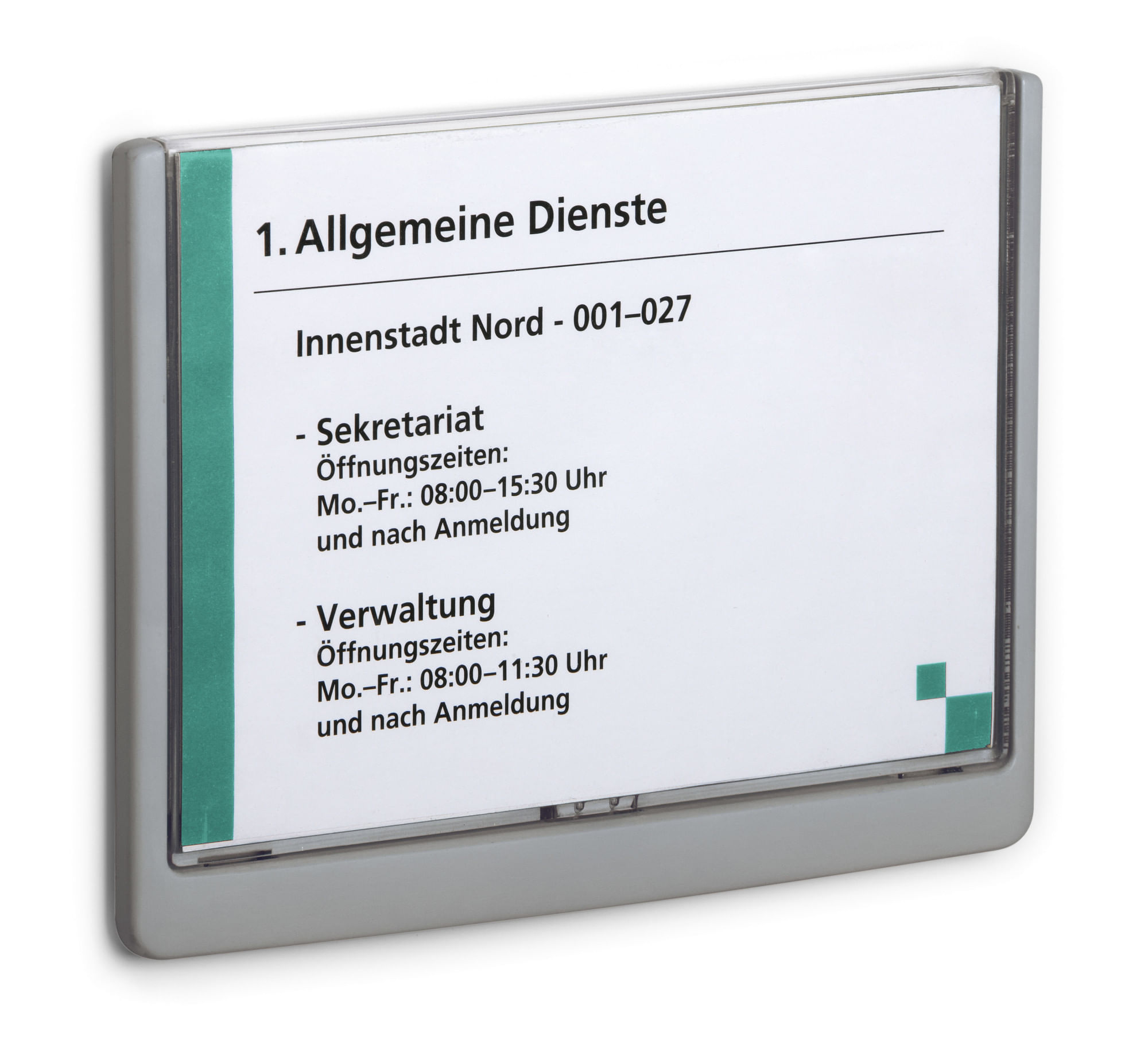 Durable 486637 stand informativo e supporto per brochure Supporto per segnale A5 Plastica Grafite TARGA FUORI PORTA CLICK SIGN 210x149MM (A5) DURABLE