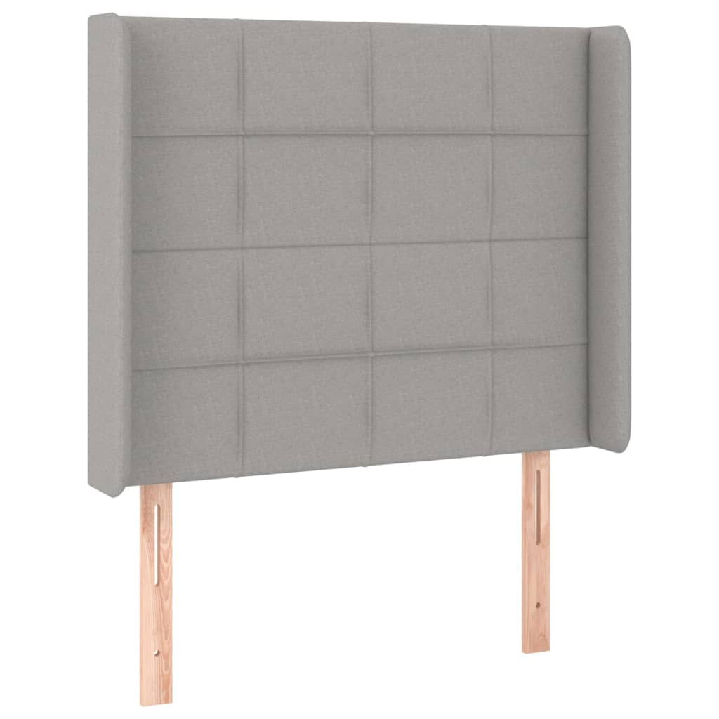 VidaXL Testiera ad Orecchio Grigio Chiaro 103x16x118/128 cm in Tessuto VidaXL 3119570 testiera e pedana Grigio chiaro
