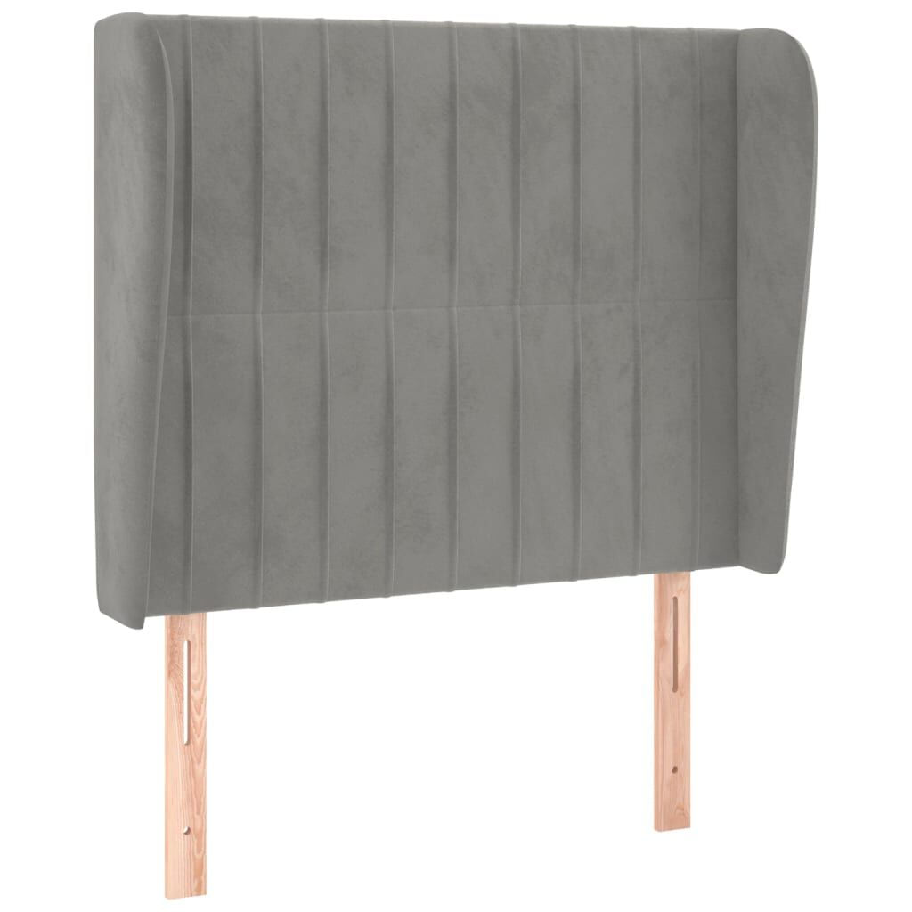 VidaXL Testiera ad Orecchio Grigio Chiaro 103x23x118/128 cm in Velluto VidaXL 3118236 testiera e pedana Grigio chiaro