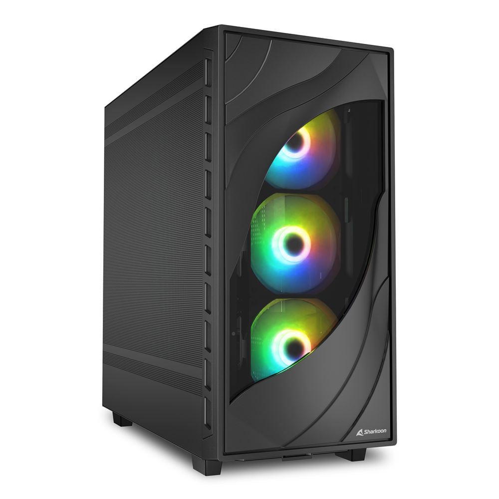 Sharkoon Rebel C80M RGB Pc Case da Gaming ATX Sharkoon REBEL C80M RGB Midi Tower Nero