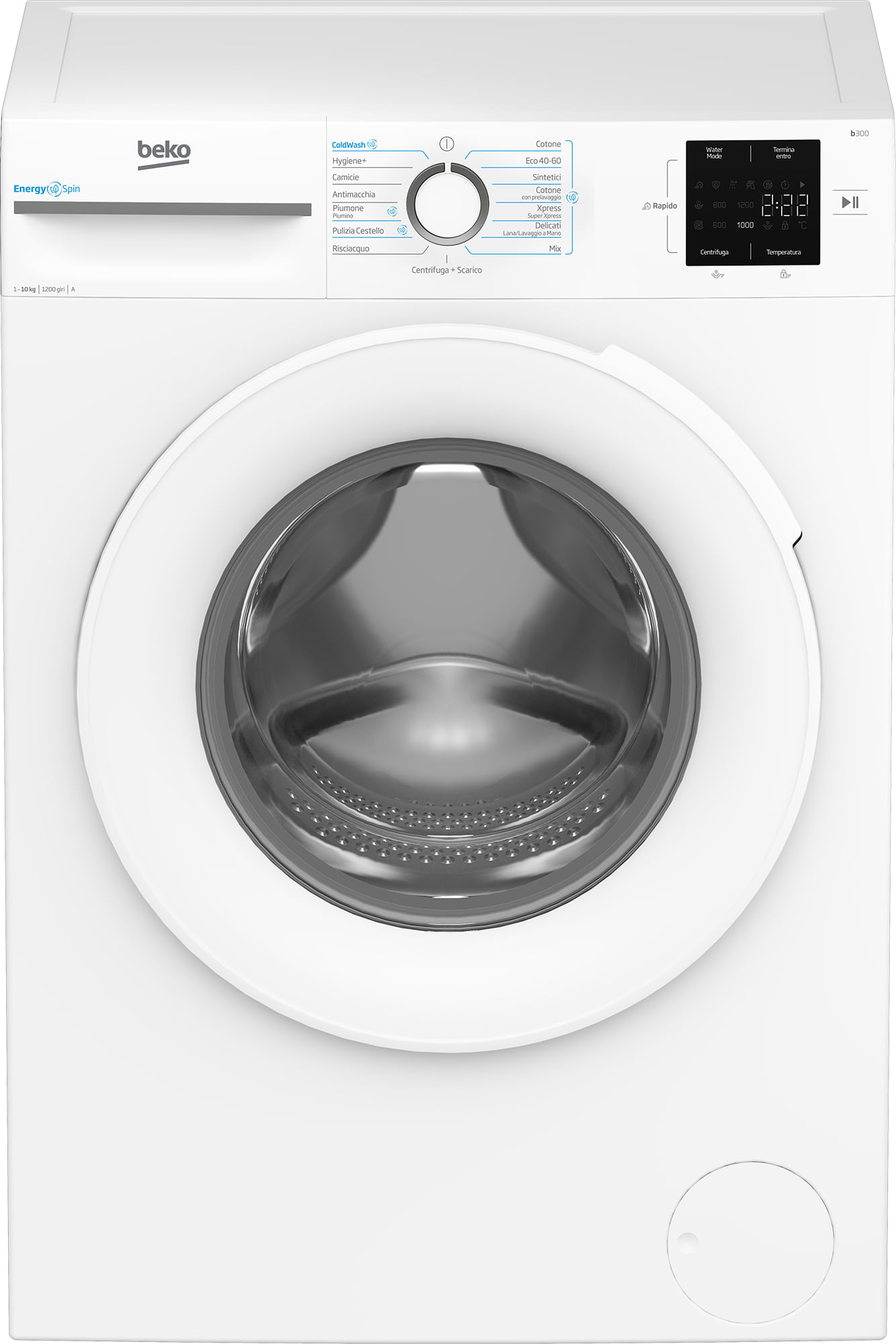 Beko BMWU31021W Lavatrice 10 Kg Classe A Profondita' 58 cm Centrifuga 1200 giri Inverter Vapore EnergySpin colore Bianco Beko b300 BMWU31021W: Lavatri