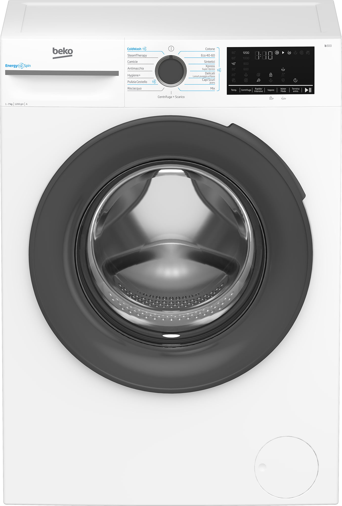 Beko BMWSU4721A Lavatrice carica frontale 7 Kg Classe A Profondita' 50 cm Centrifuga 1200 giri Inverter Vapore Beko b300 BMWSU4721A: Lavatrice EnergyS