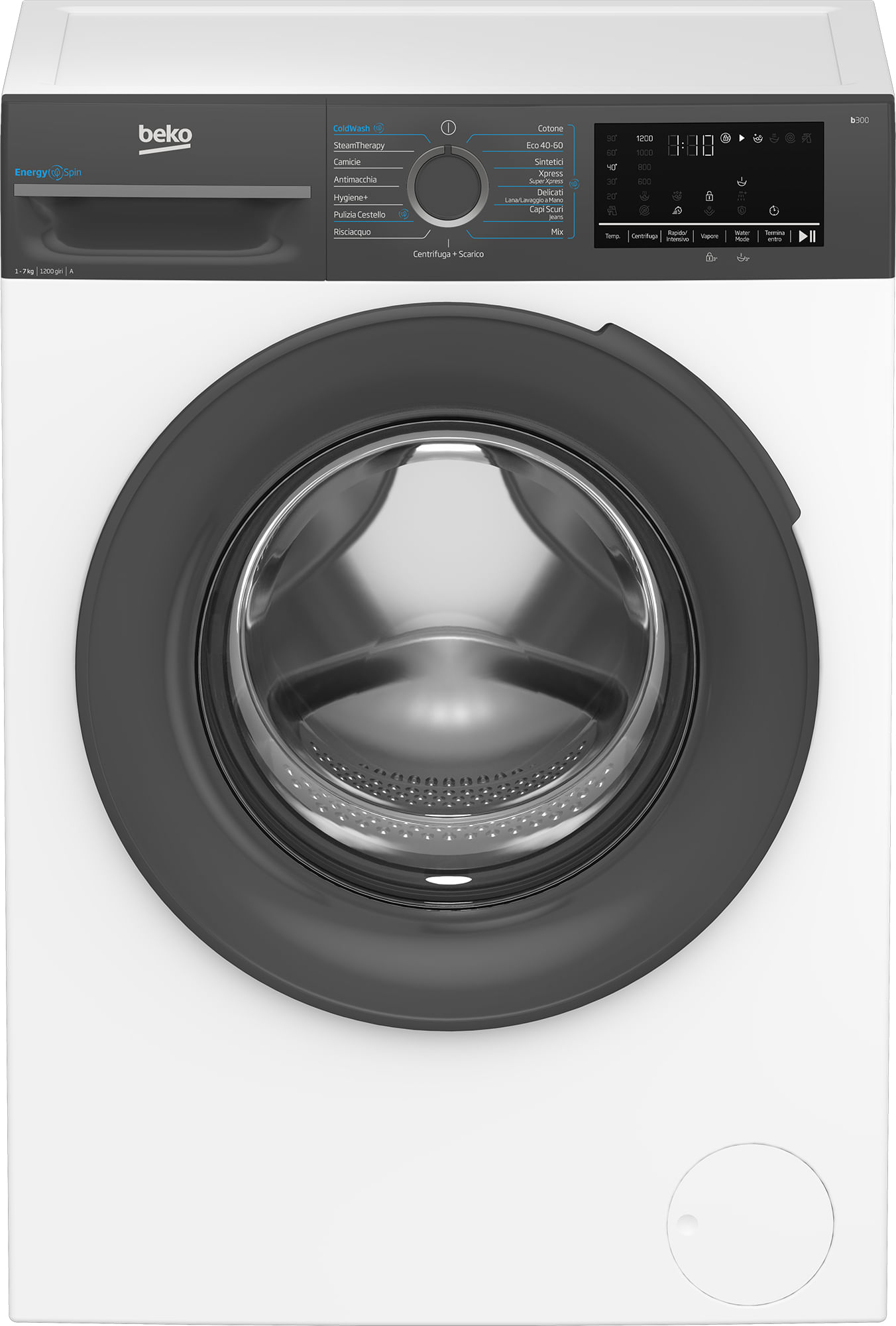Beko BMEUWSU4721A Lavatrice 7 Kg Classe A Profondita' 50 cm Centrifuga 1200 giri Inverter Vapore EnergySpin Beko b300 BMEUWSU4721A: Lavatrice EnergySp