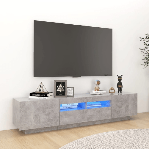 VidaXL Mobile Porta TV con Luci LED Grigio Cemento 180x35x40 cm VidaXL 3081901 supporto TV e sistema audio