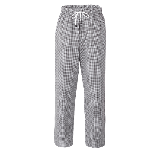 Giblor's Pantalone da cuoco Plutone Tg. L bianco a quadretti neri