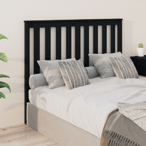 VidaXL Testiera per Letto Nera 126x6x101 cm in Legno Massello di Pino VidaXL 818514 testiera e pedana Nero