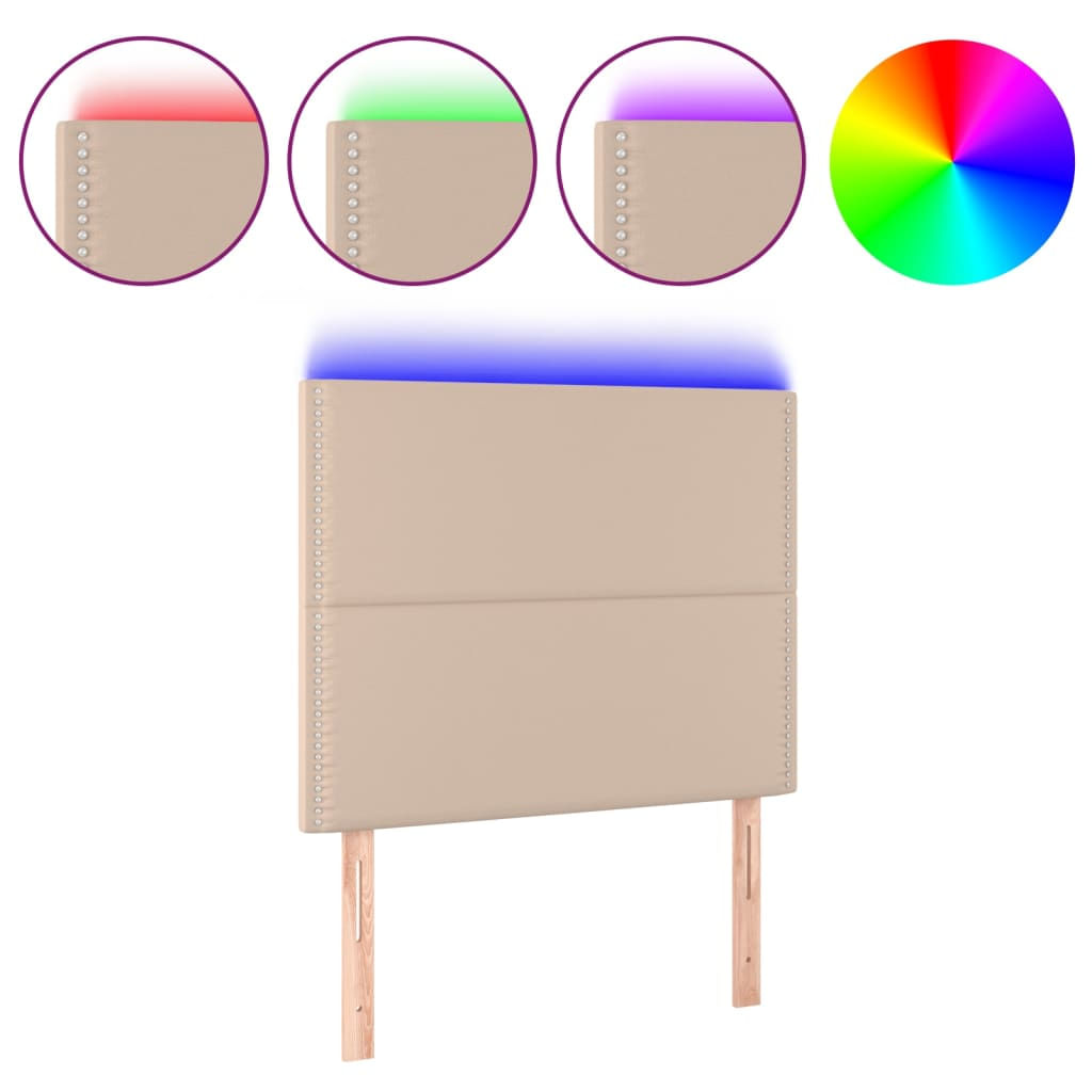 VidaXL Testiera a LED Cappuccino 180x5x118/128 cm in Similpelle VidaXL 3122391 testiera e pedana Cappuccino