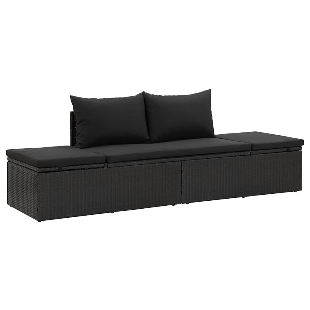 VidaXL 46224 sedia da esterno Salone Seduta imbottita Rattan sintetico, Acciaio Nero