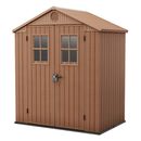 Keter DARWIN Casetta da Giardino 6x4 in Resina Marrone con Finestre Frontali