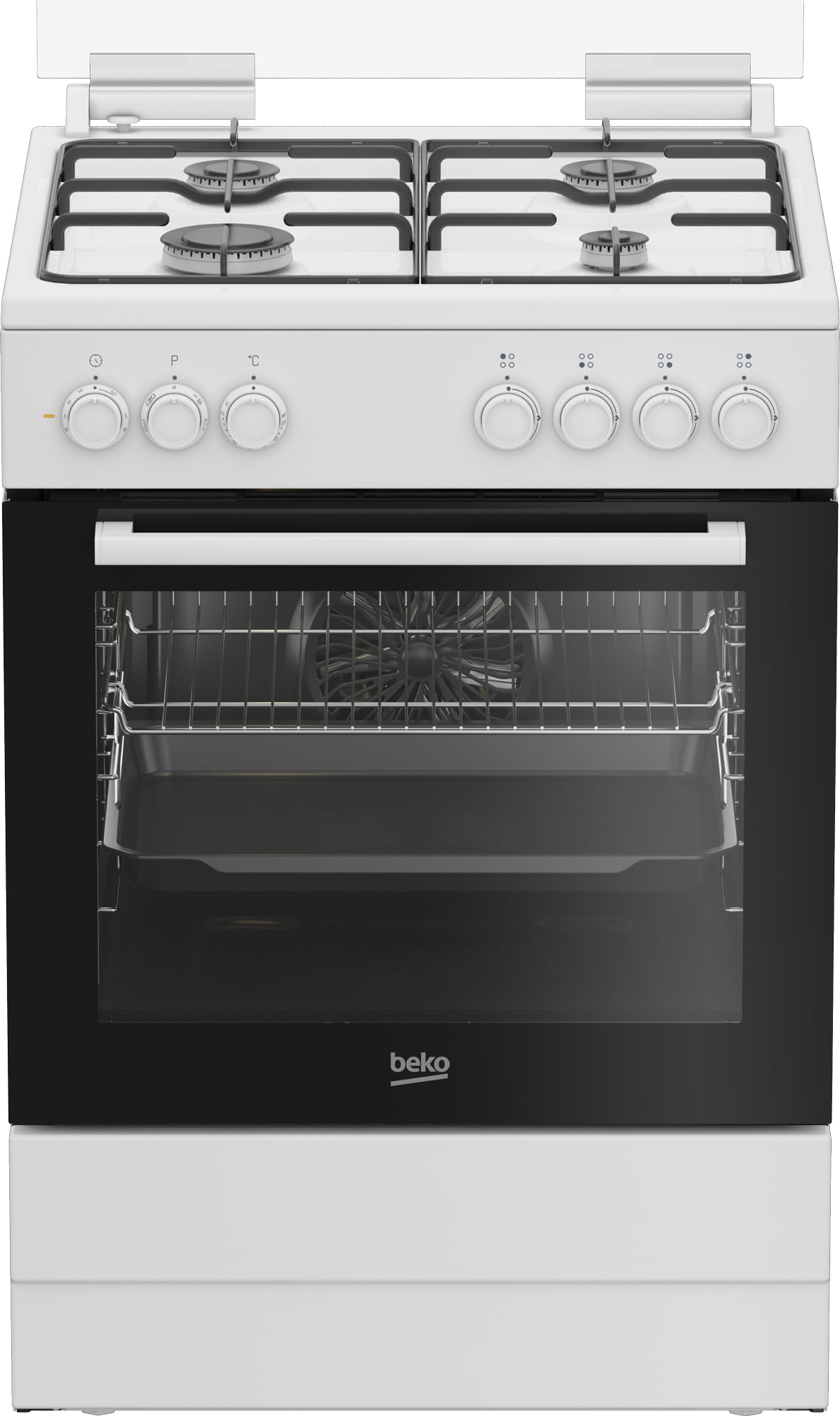 Beko FBE62011WC Cucina a Gas 4 Fuochi Forno Elettrico Ventilato con Grill Larghezza x Profondita' 60x60 cm con Beko Forno Elettrico Ventilato con Gril