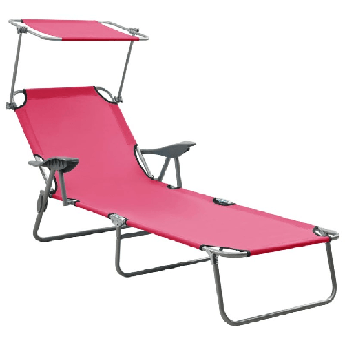 VidaXL 310337 sedia da esterno Salone Seduta imbottita Tessuto, Acciaio Rosa