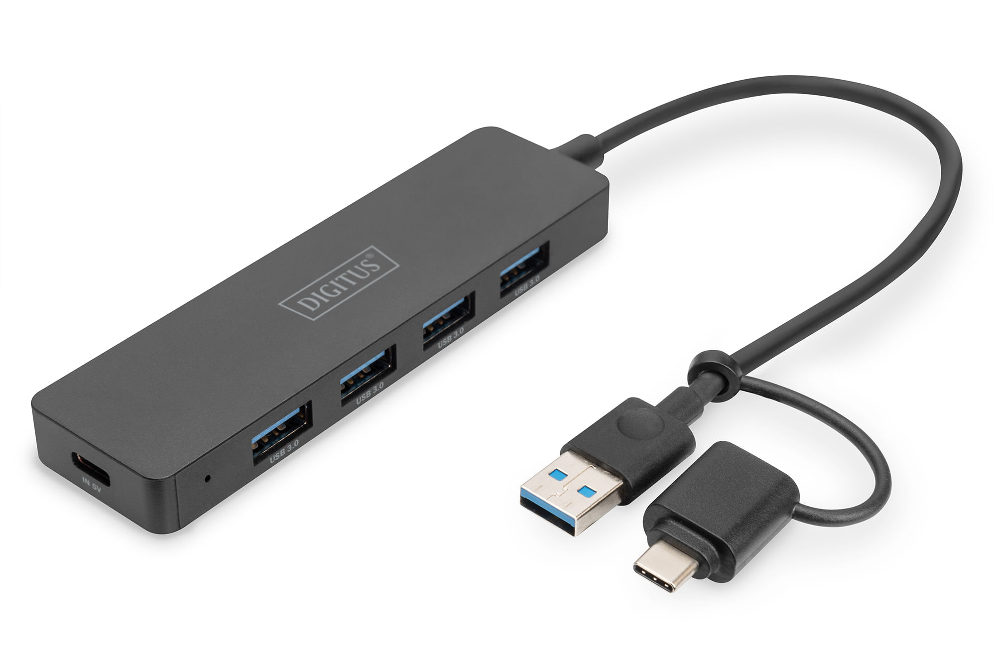 Digitus Hub USB 3.0, 4 porte, Slim Line