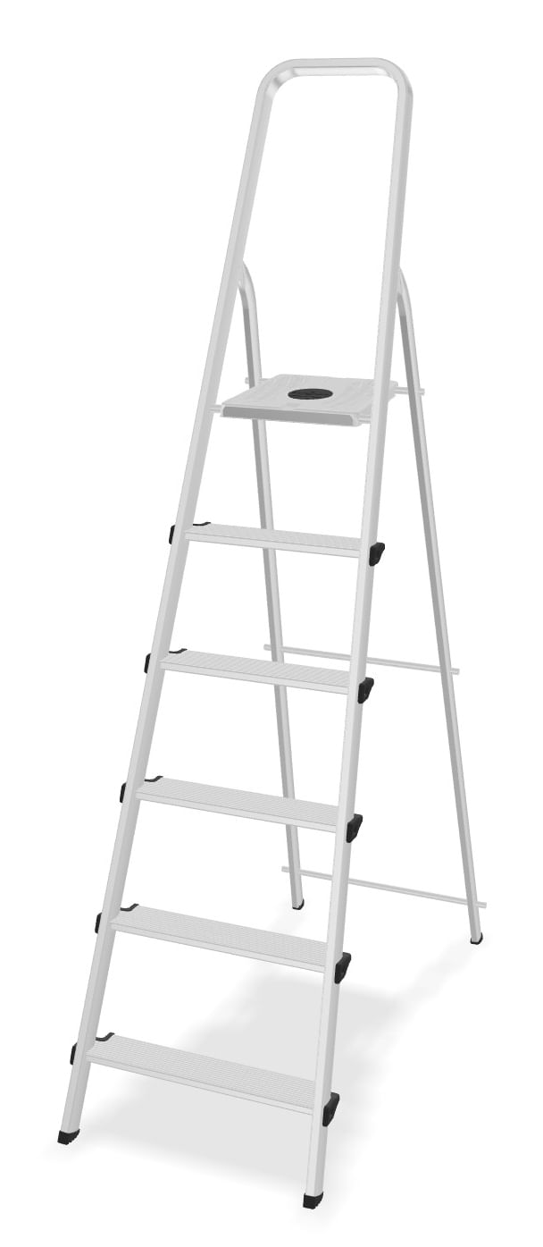 Colombo Scala STARK 6 gradini in acciao-alluminio con gradini e piedini antiscivolo EN131 MADE IN ITALY Colombo New Scal S109006W scala Scala pieghevo