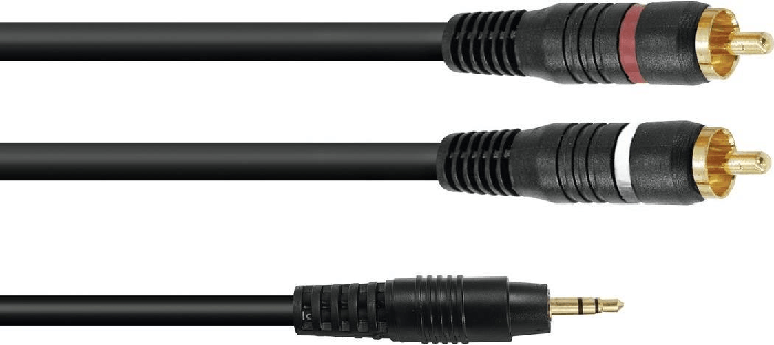OMNITRONIC Adapterkabel 3,5 Klinke/2xCinch 3m sw (30225149)