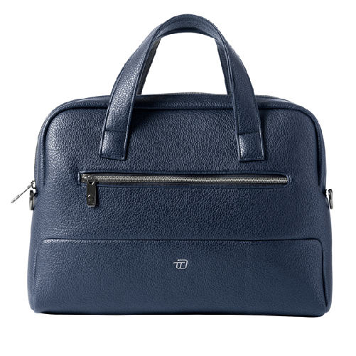 Borsa c/manici slim Gate Trended ecopelle dim.41x30x7cm blu InTempo