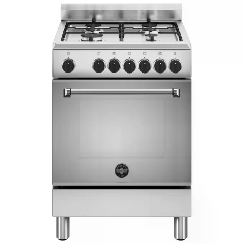 La Germania AMN664EXV-24 Cucina a gas 4 fuochi con forno elettrico ventilato Classe A Inox Bertazzoni La Germania Americana AMN664EXV/24 cucina Elettr