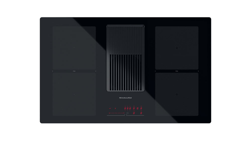 KitchenAid KVH 92 2B K Nero Da incasso 83 cm Piano cottura a induzione 4 Fornello(i) Cappa da incasso