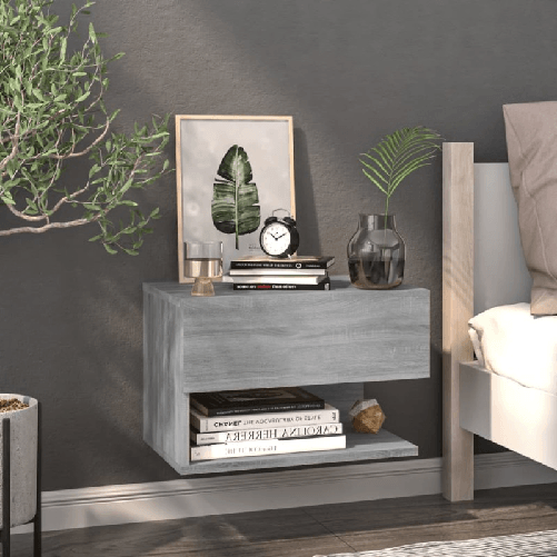 VidaXL Comodino a Muro Grigio Sonoma VidaXL 816948 comodino Quercia