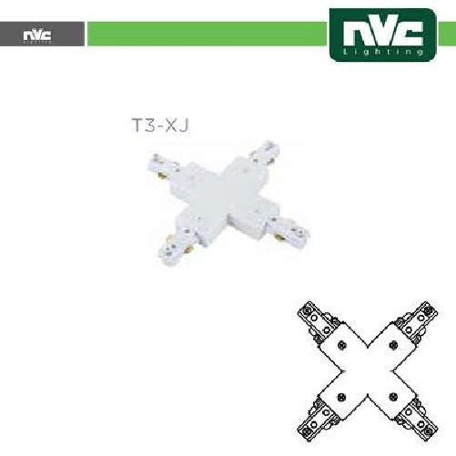NVTRT3 Connettore Forma X Binario Monofase - Colore Bianco