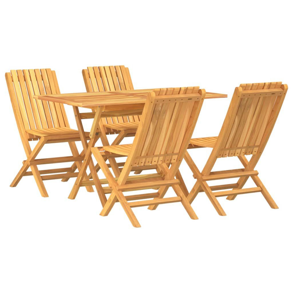 VidaXL Set da Pranzo per Giardino 5 pz in Legno Massello di Teak VidaXL 3155003 set mobili da esterno