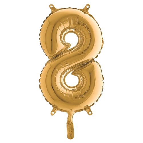BIG PARTY Palloncino in mylar h.36cm numero ''8'' oro Big Party