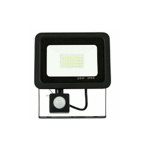 Faro LED 20W Faretto Slim Con Sensore Movimento PIR luce fredda 6000k IP66