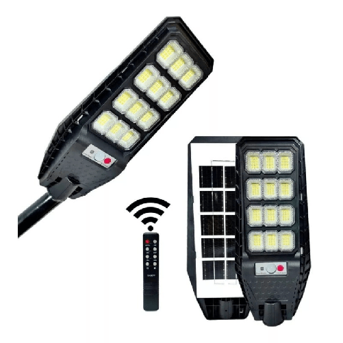 Lampione 200W faro 144 led con pannello solare sensore, telecomando e staffa 525