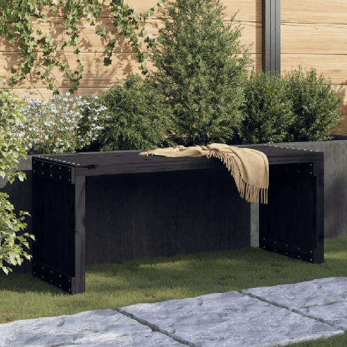 VidaXL Panca Giardino Estensibile Nera 212,5x40,5x45cm Massello Pino VidaXL 832527 panca da esterno Legno