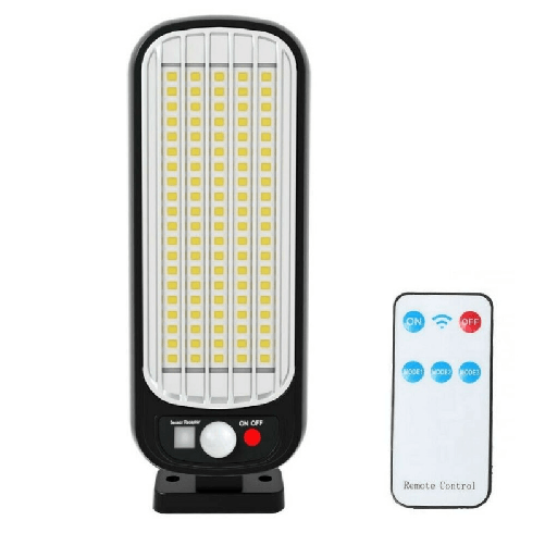 FARO LAMPIONE STRADALE PANNELLO SOLARE FOTOVOLTAICO SENSORE 100 LED SMD GL-84069