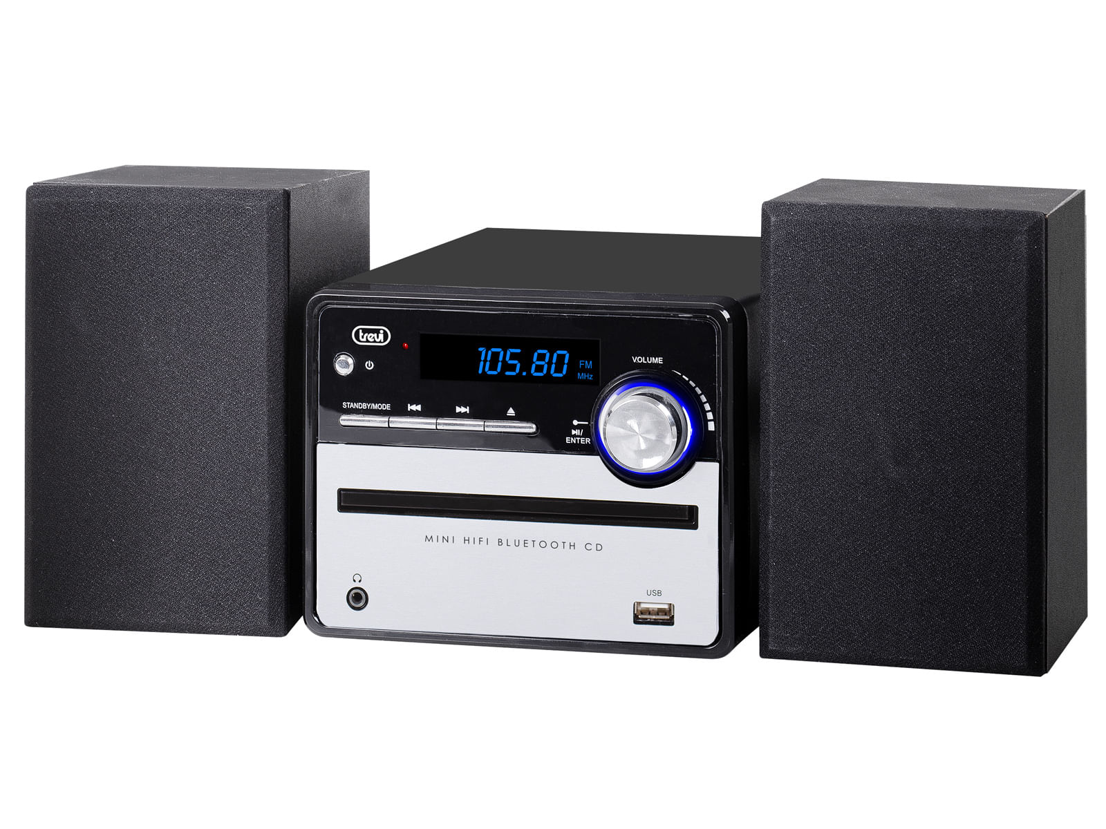 Trevi HCX 10F6 - Stereo Hi-Fi Compatto con Lettore CD e Funzione Wireless Trevi STEREO HI-FI 20W WIRELESS CD USB AUX-IN HCX 10F6