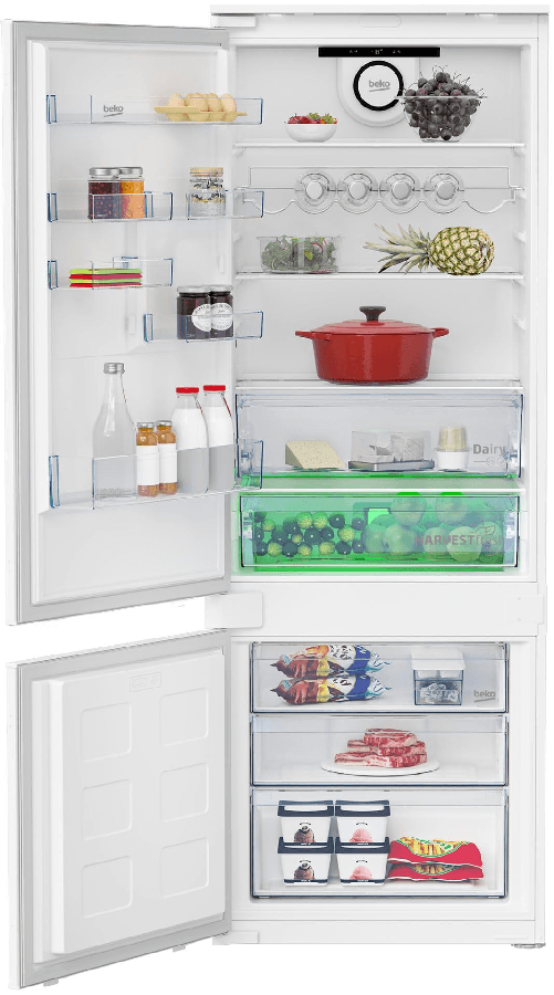 BEKO BCSE400E40SNLH - Frigorifero combinato, installazione incasso, 400 litri, classe E Beko BCSE400E40SN LH frigorifero con congelatore Da incasso 40