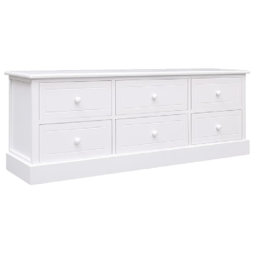 VidaXL Mobile Porta TV Bianco 108x30x40 cm in Legno di Paulonia VidaXL 338527 supporto TV e sistema audio