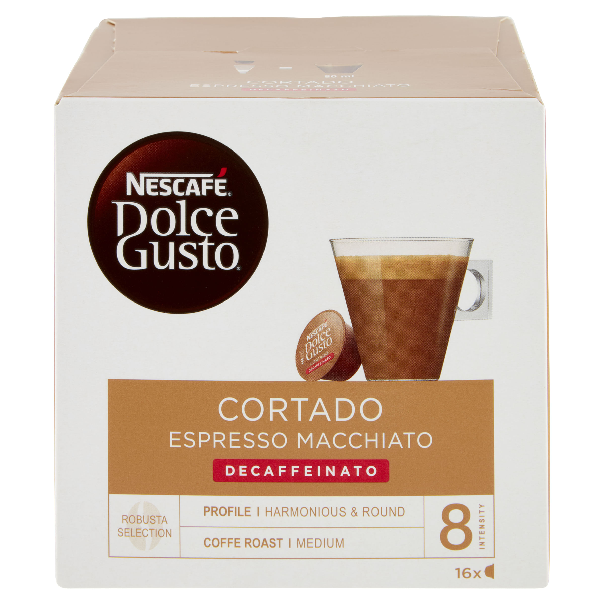 Dolce Gusto Nescafé Dolce Gusto Caffè Cortado Espresso Macchiato Decaffeinato 16 Capsule Nescafé Dolce Gusto Caffè Cortado Espresso Macchiato Decaffei