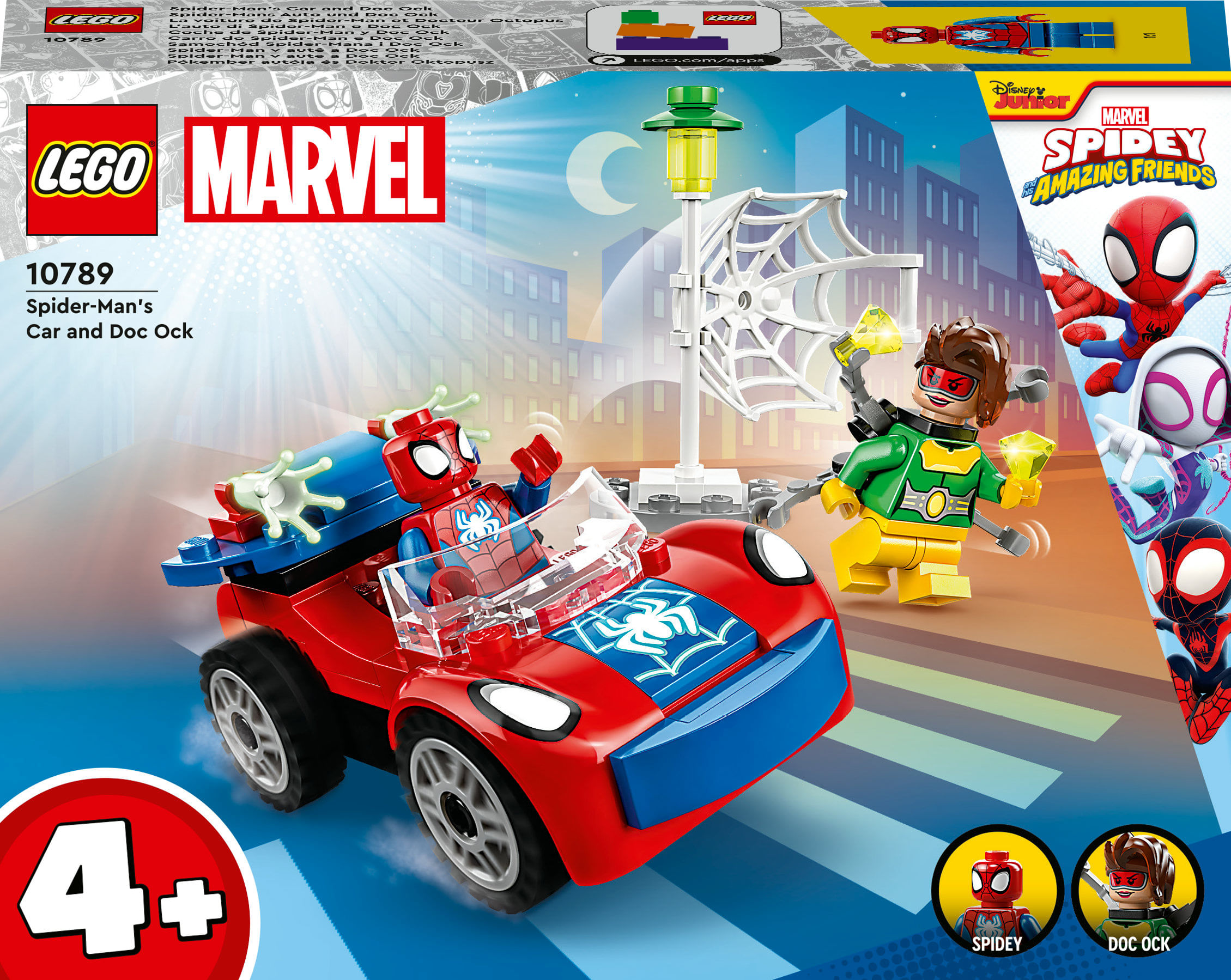LEGO Marvel 10789 L’Auto di Spider-Man e Doc Ock, Macchina Giocattolo di Spidey e i Suoi Fantastici Amici