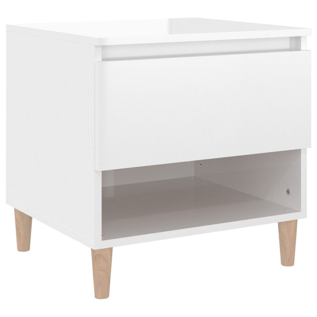 VidaXL Comodino Bianco Lucido 50x46x50 cm in Legno Multistrato VidaXL 819536 comodino Bianco