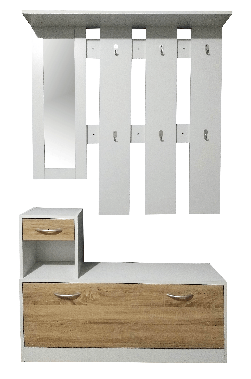 Camillo Rigamonti srl CRO Set mobili in pannello truciolare composto da una scarpiera e un appendiabiti con specchio CRO Set mobili in pannello truci