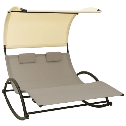 VidaXL 310549 sedia da esterno Salone Seduta imbottita Acciaio, Tessile Crema, Grigio talpa
