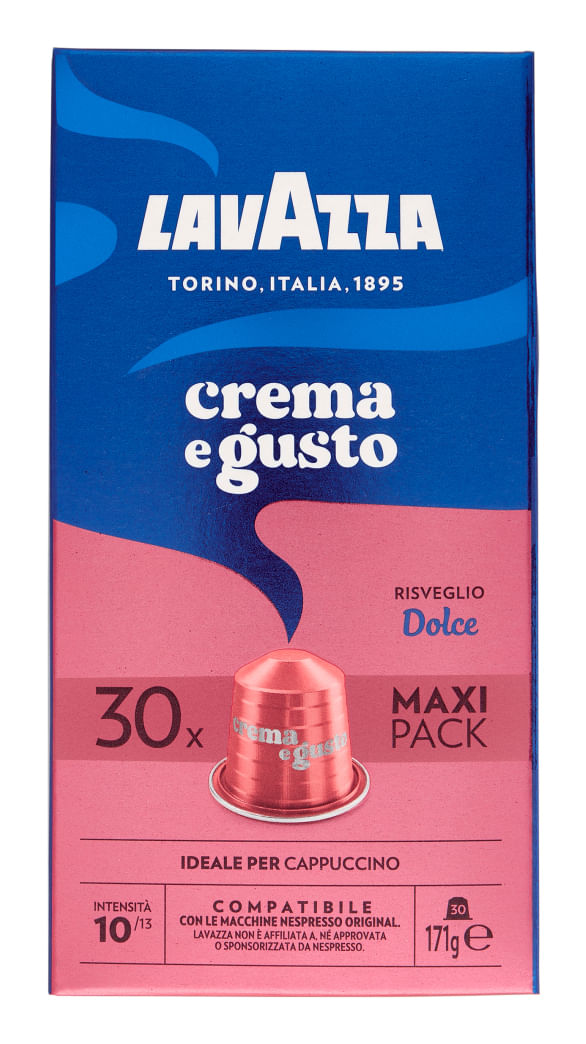 Lavazza 7030 capsula e cialda da caffè Capsule caffè Tostatura media 30 pz Lavazza Capsule Nespresso Crema e Gusto Risveglio Dolce