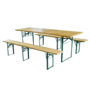 Camillo Rigamonti srl CRO Set birreria due panche + tavolo in legno di abete (panca larghezza 25cm) - con 3 sostegni