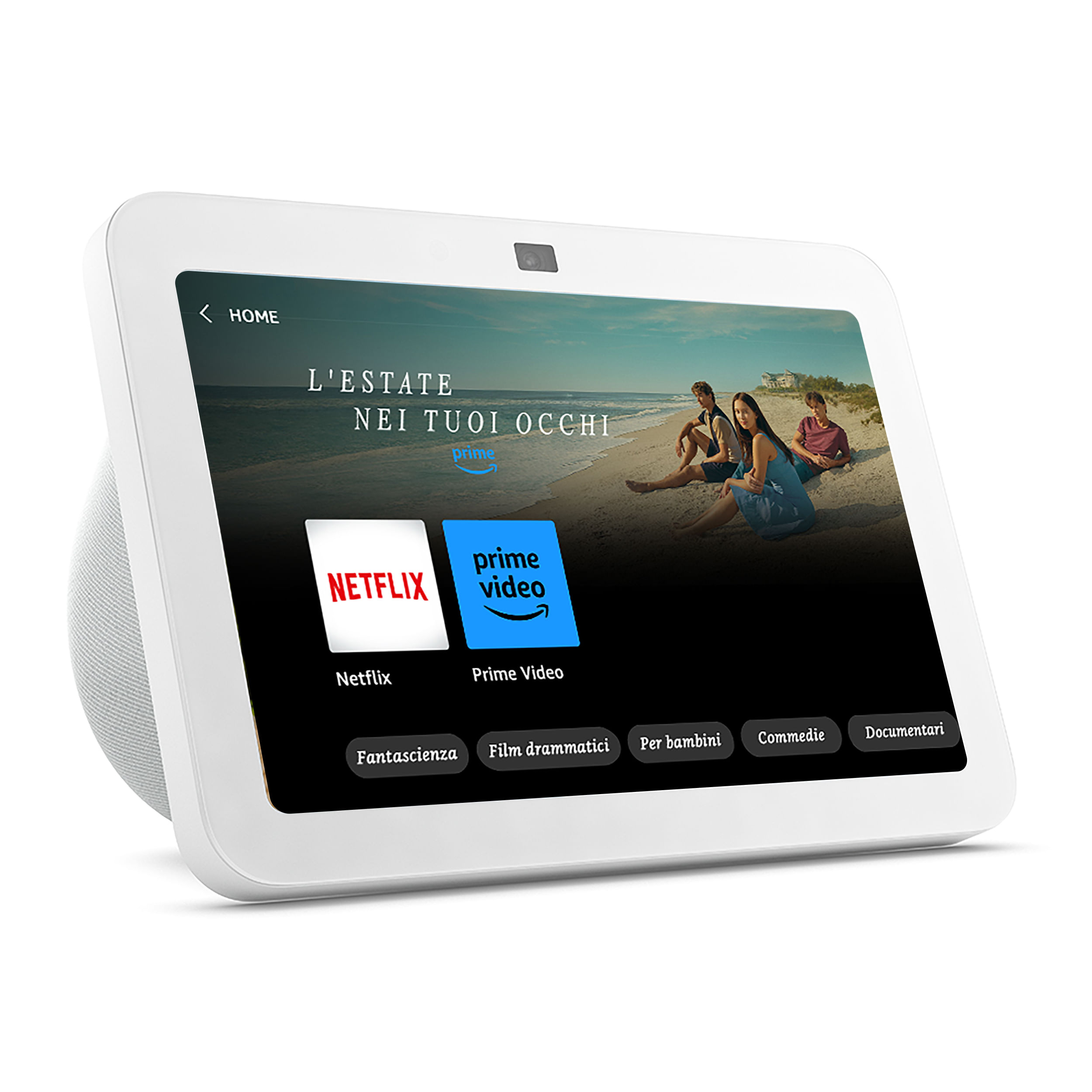 Amazon Echo Show 8 (3a gen., modello 2023) | Schermo touch intelligente HD con audio spaziale, hub per Casa Intelligente e Alexa | Bianco ghiaccio