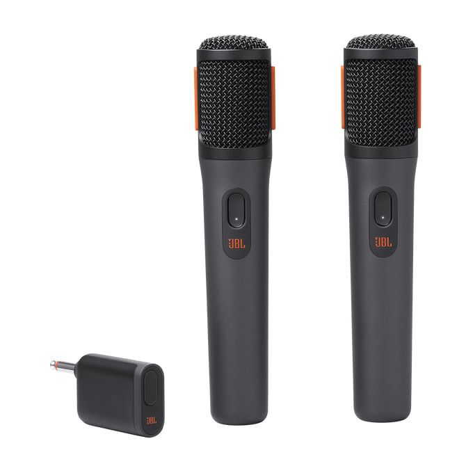 JBL Wireless Microphone Set con 2 Microfoni Wireless e Ricevitore Wireless UHF a 2 Canali Ricaricabile Pattern Polare JBL PartyBox Nero Microphone set
