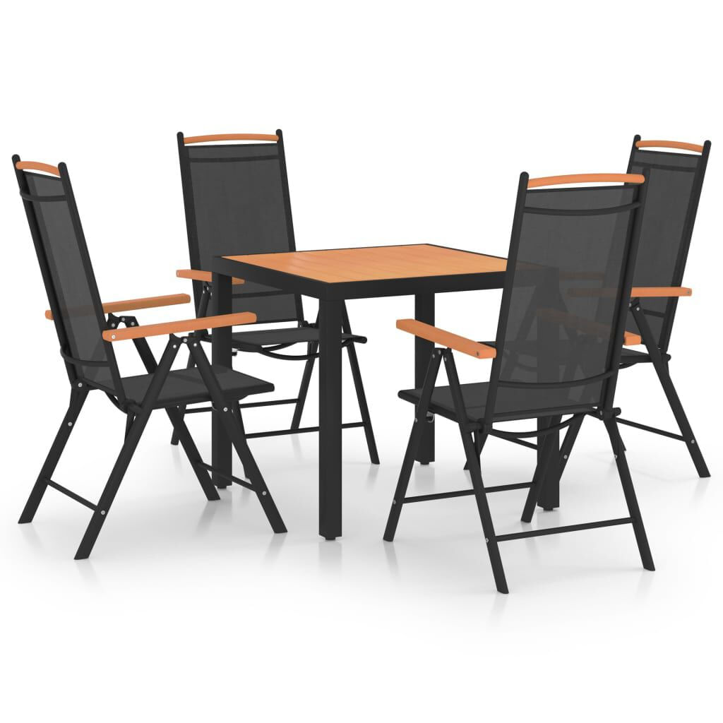 VidaXL Set da Pranzo da Giardino 5 pz in Alluminio Nero VidaXL 3070628 set mobili da esterno