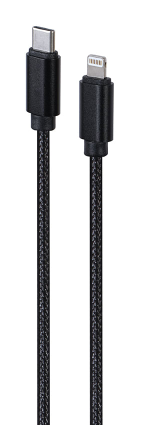 Cablexpert Cavo Per Apple Ric.Usb Cm In Tessu To Connettori Metallici 18Mt Nero Gembird CCDB-MUSB2B-CMLM-6 cavo Lightning 1,8 m Nero